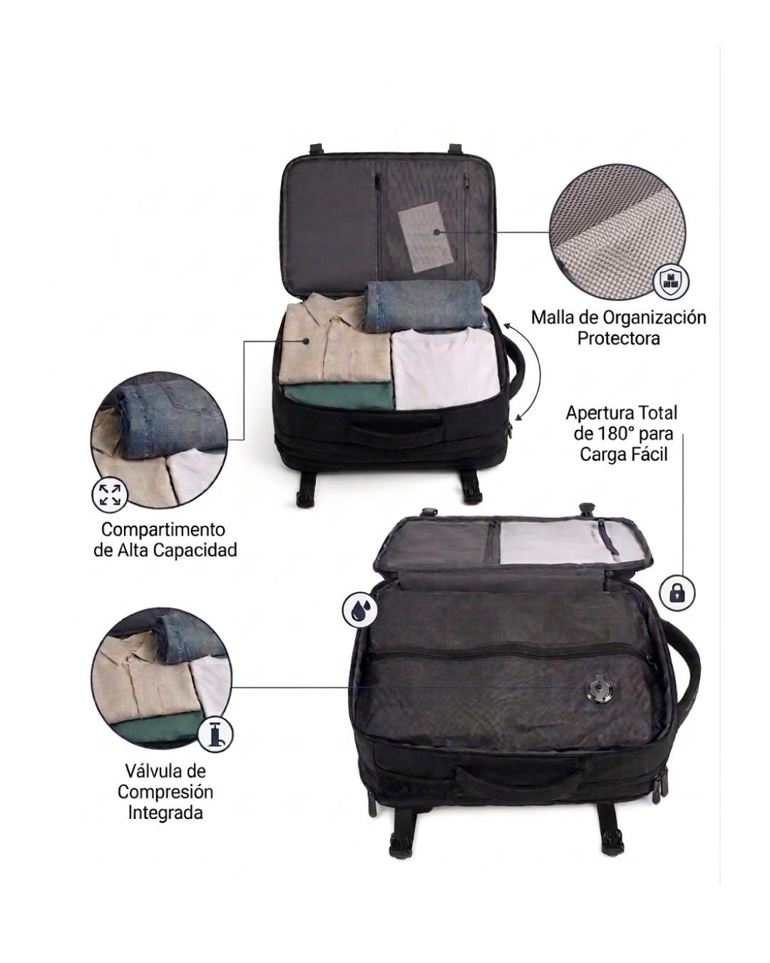 Mochila con sistema de vacío PRO