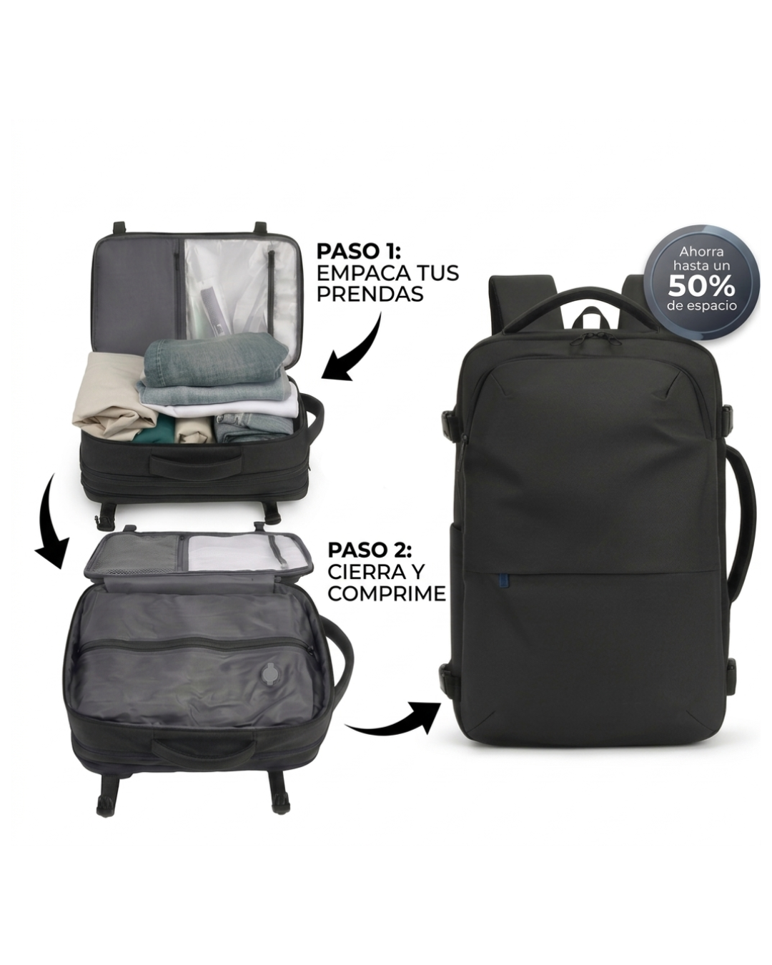 Mochila con sistema de vacío PRO